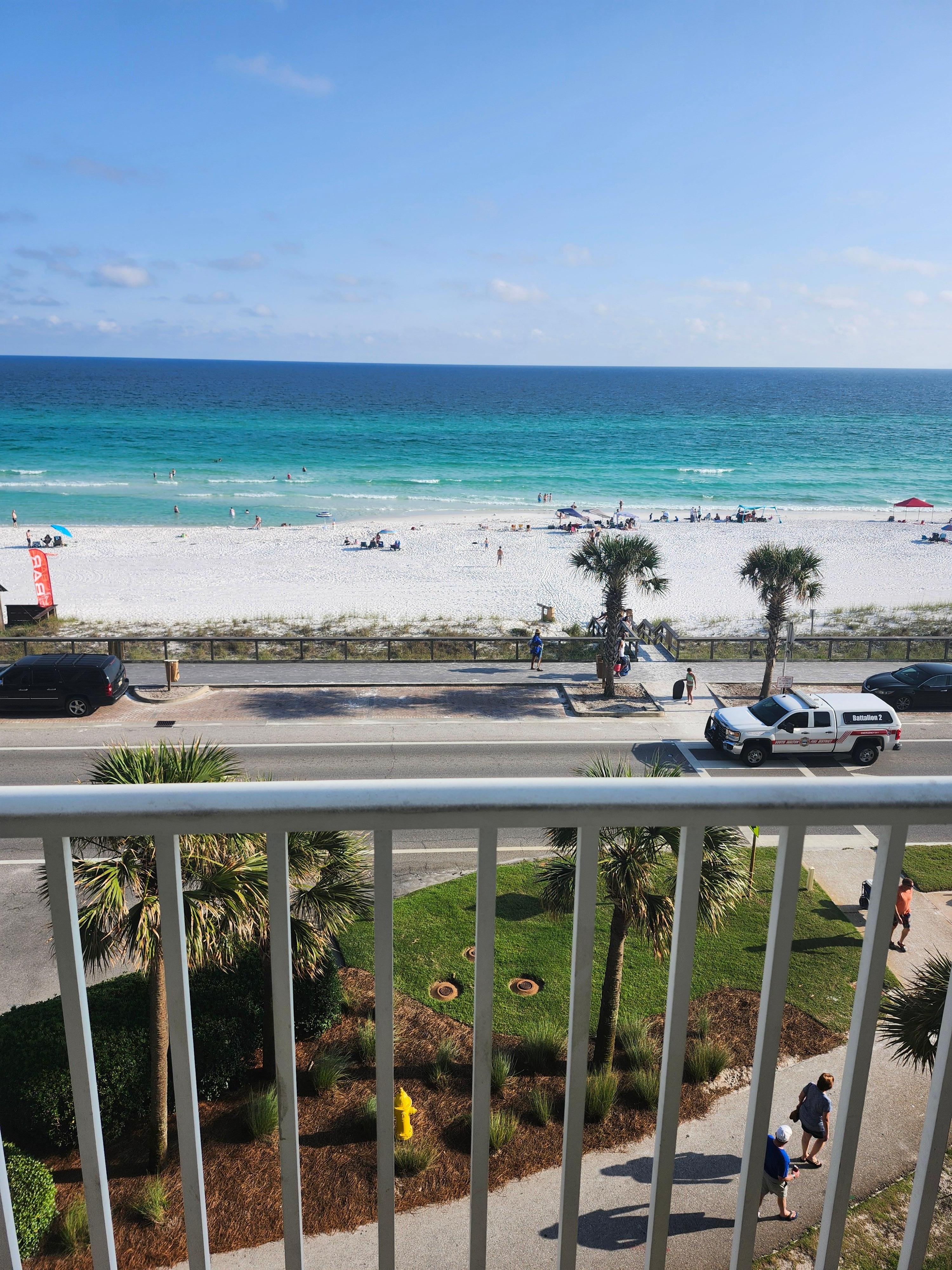 From the balcony.