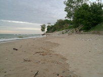 The recommended beach that's about a 20 minute walk from the house through the Grand Beach neighborhood.