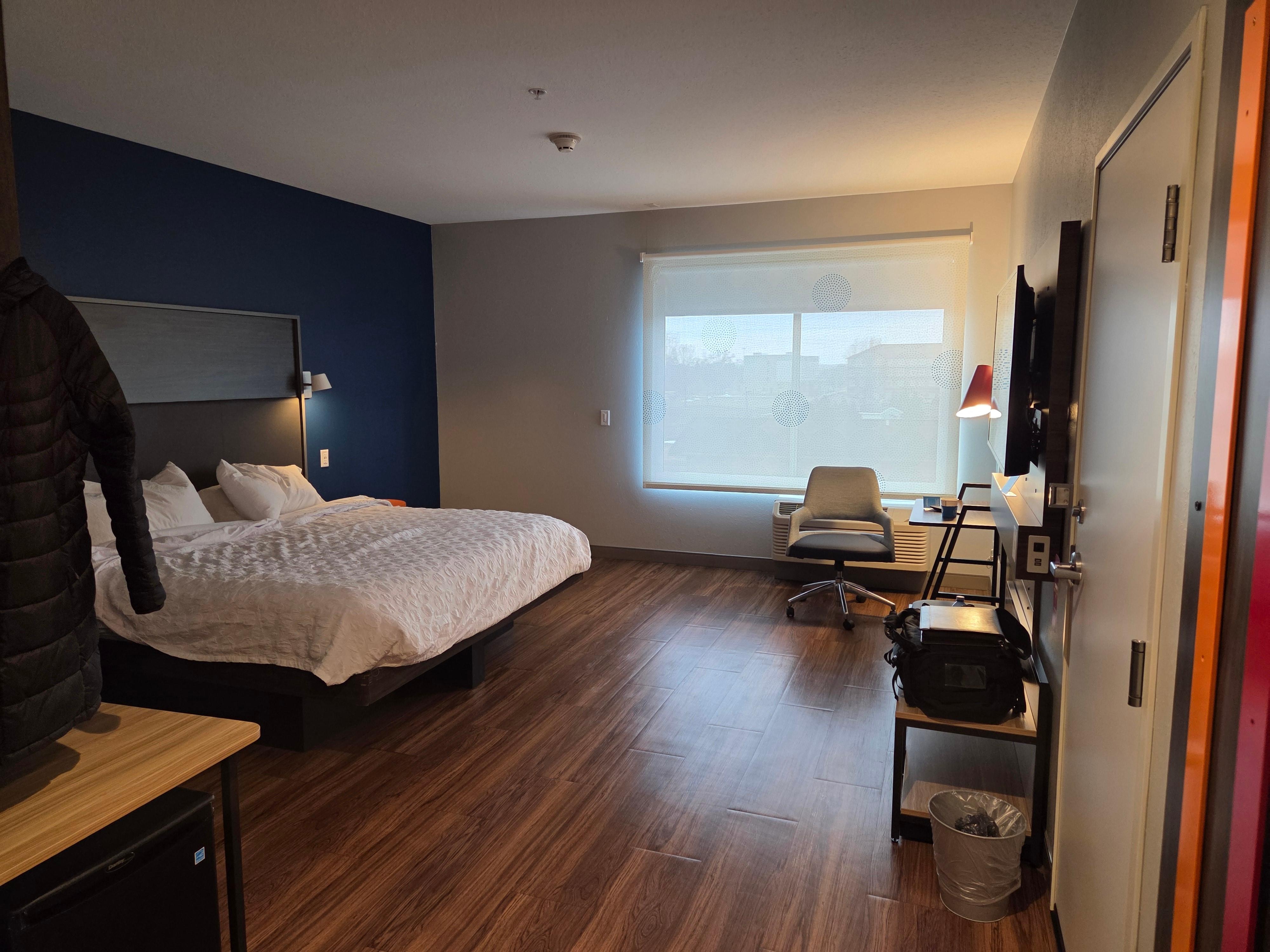 We ended up with an accessibility room, not sure why as the hotel was at a 30% capacity 