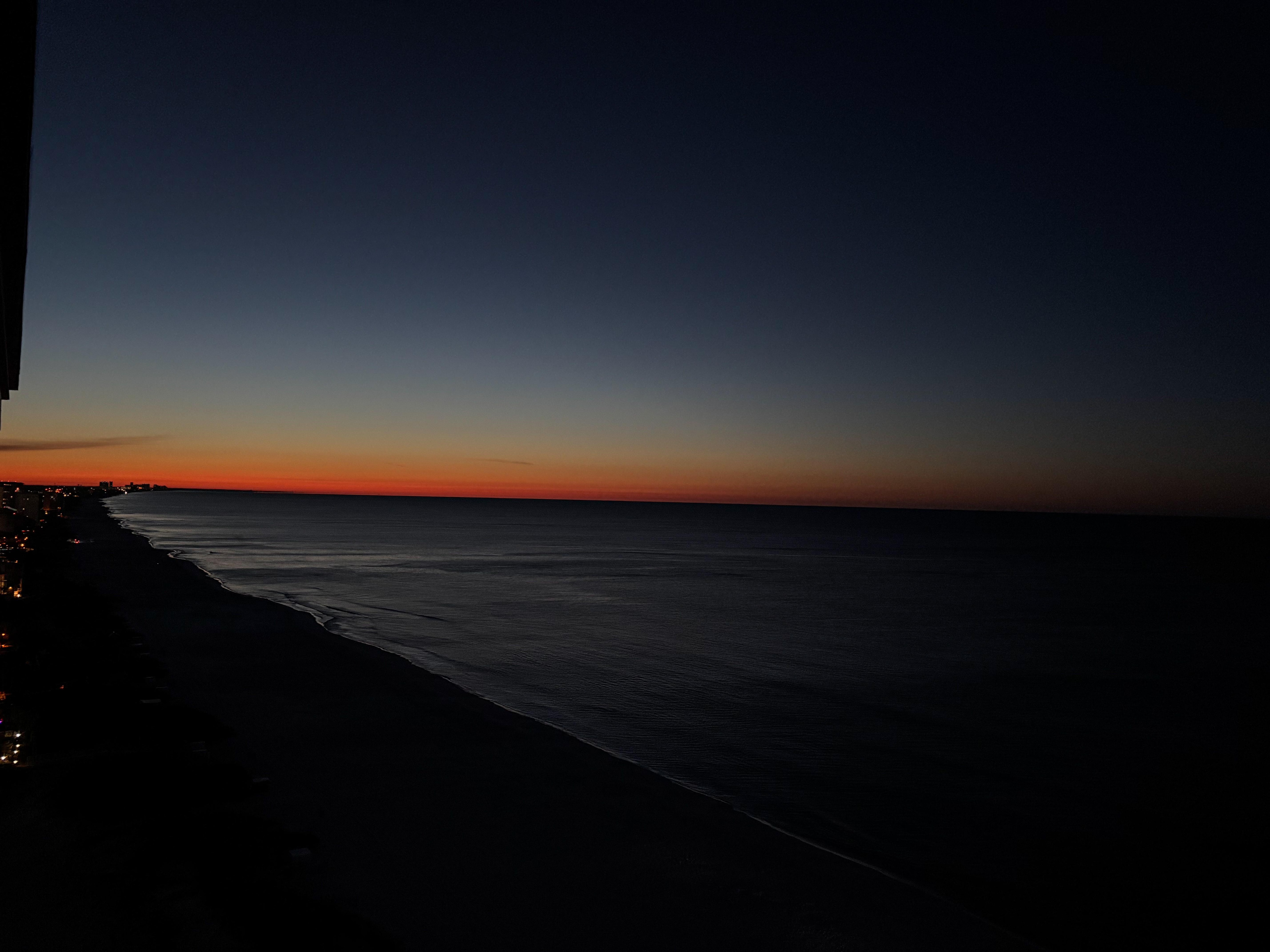 Morning sunrise. Balcony 