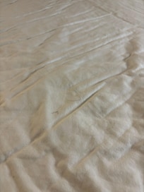 Cabello en las sabanas de la cama
