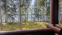 Ausblick vom Haus beim Frühstück.