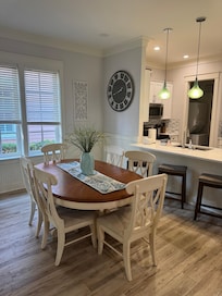 Roomy kitchen and dining area