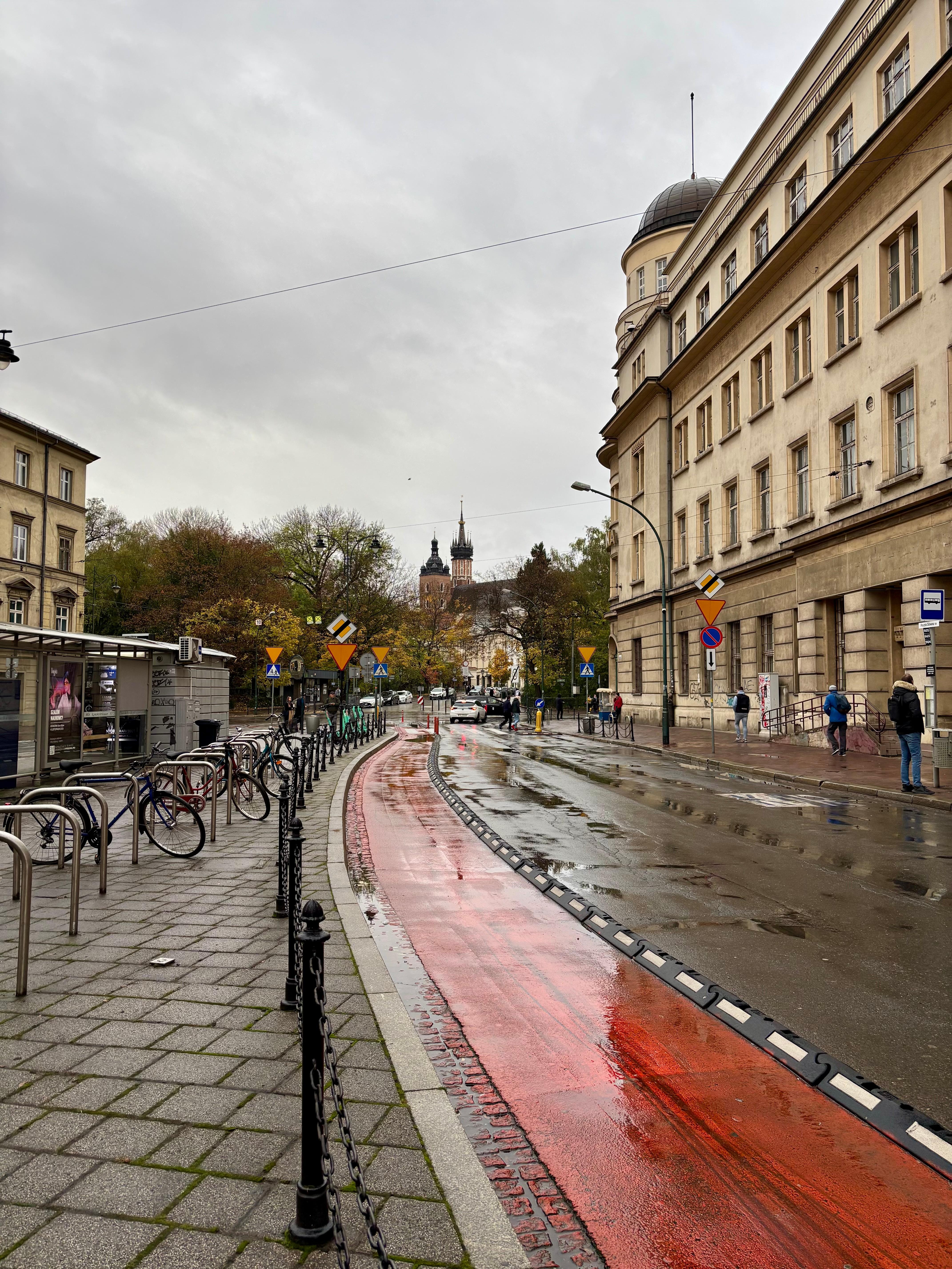 View towards the main square from hotel entrance
