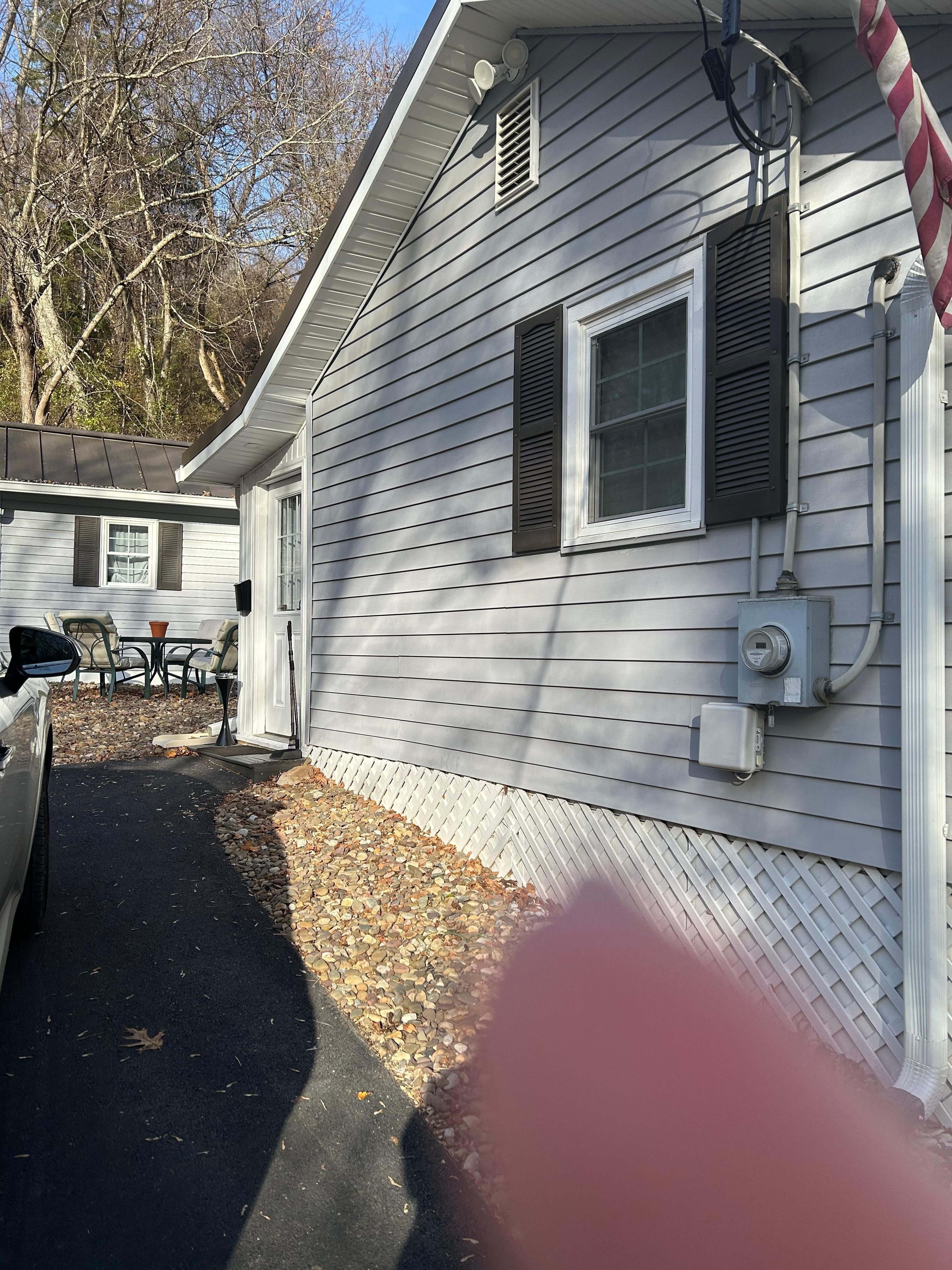 Driveway takes you right to the front door. Felt very safe arriving after dark. 