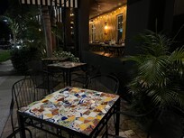 The outside eating area