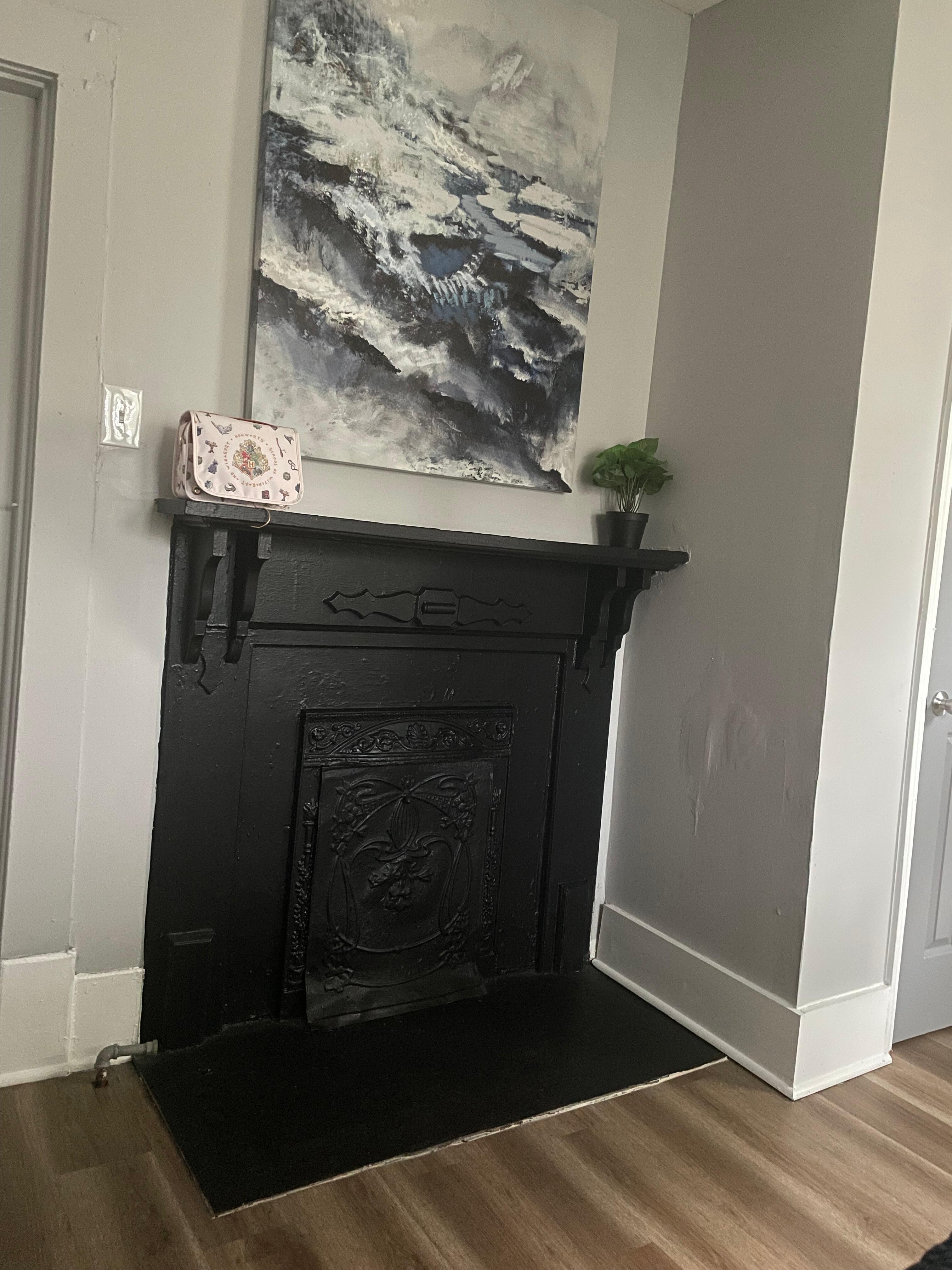 Each room had a mock fireplace.  Soooo cute. 