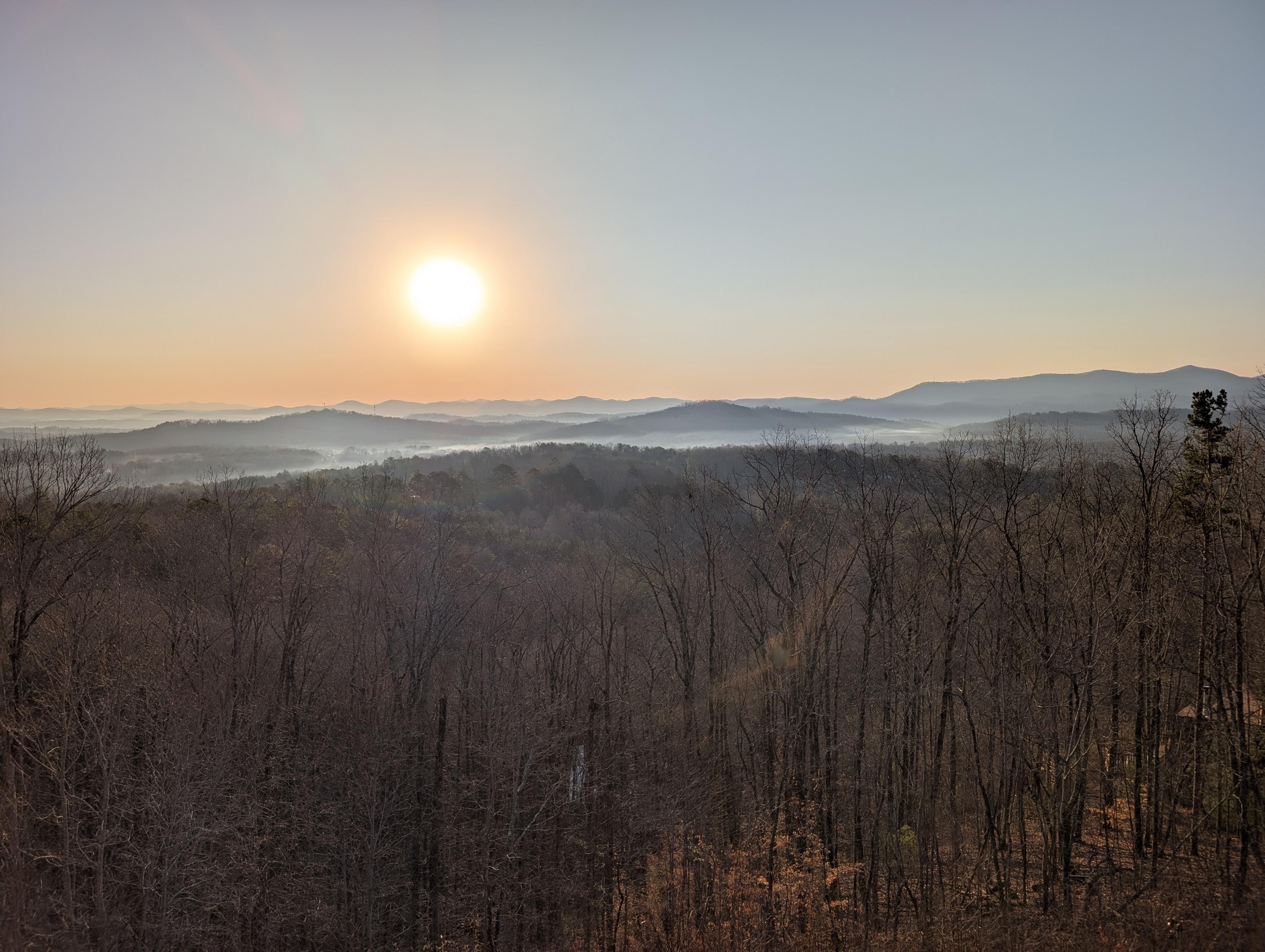 Sprawling deck allows for panoramic views of the scenery