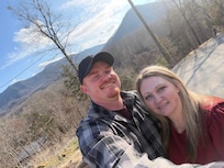 View from the driveway in front of the cabin.