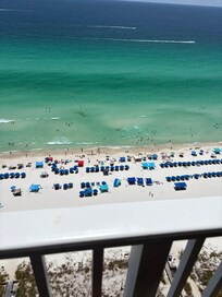 Great view of beach and ocean.