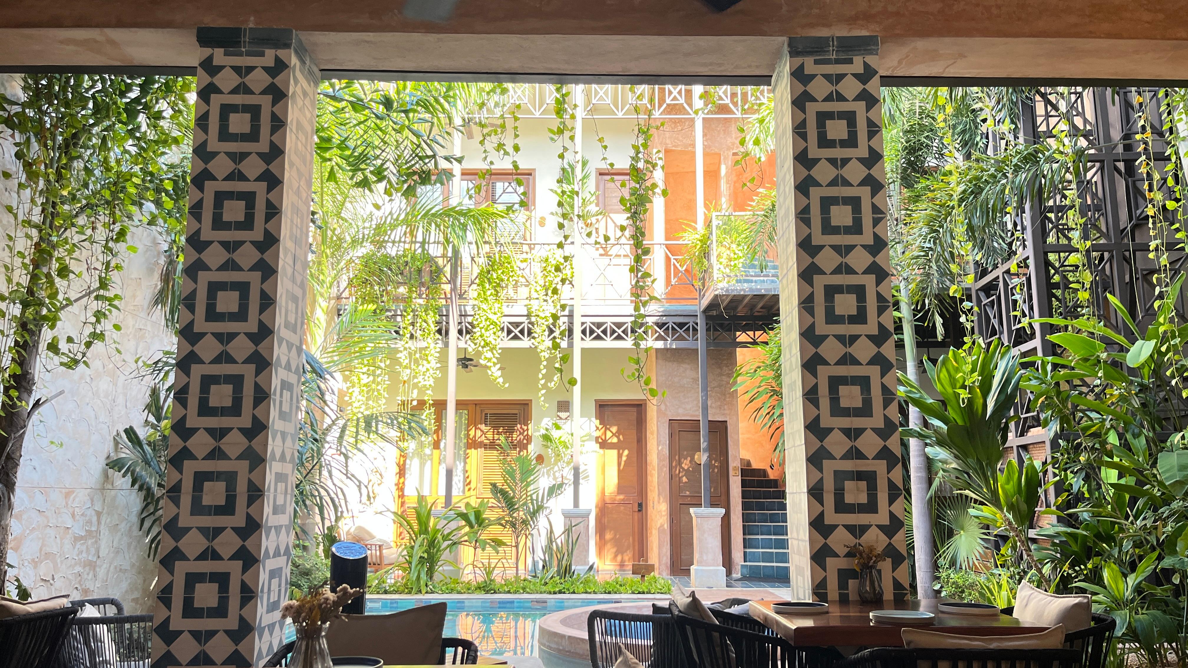 Looking out from courtyard