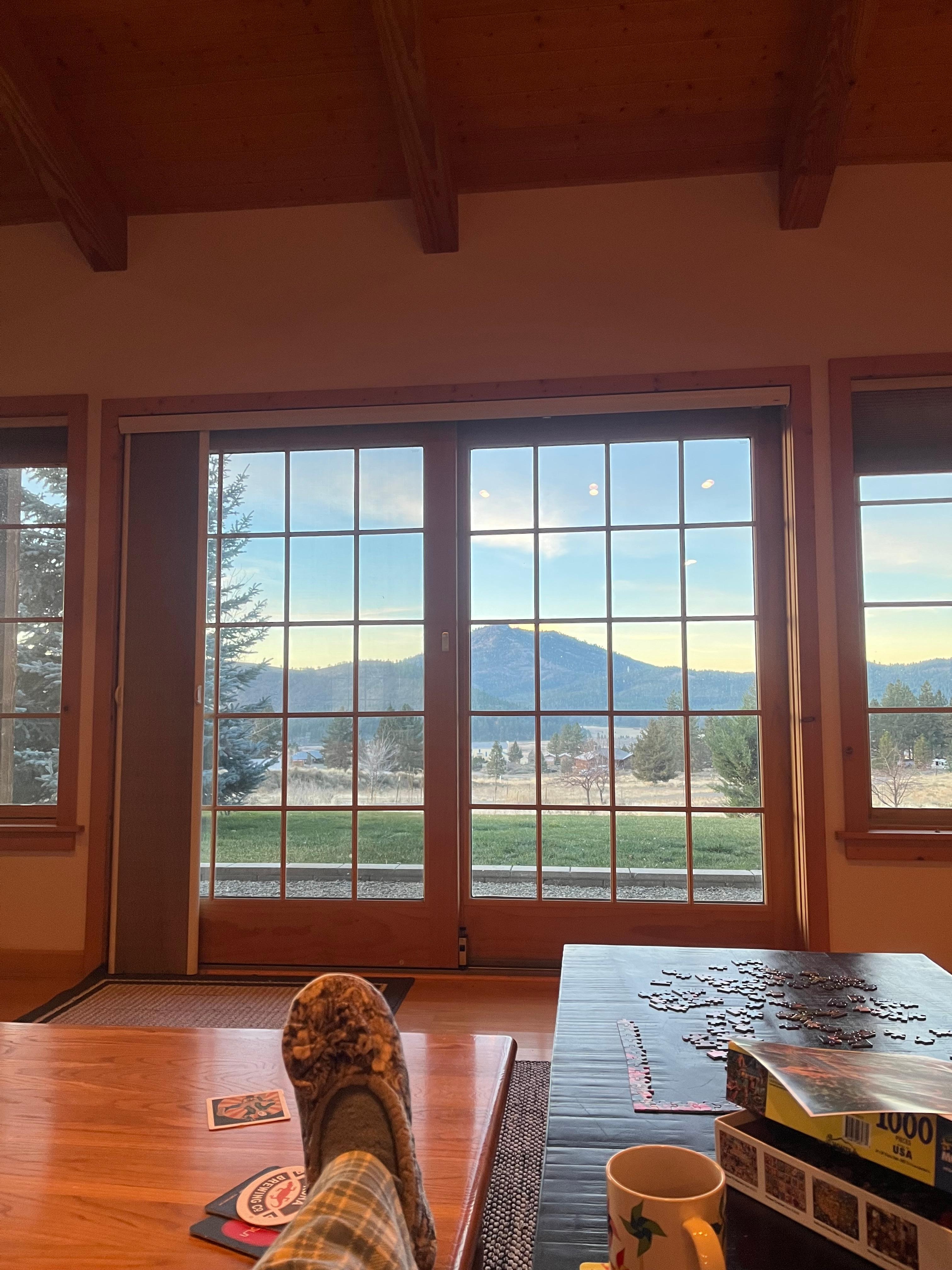 Relaxing in the living room