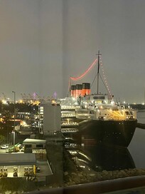 Early morning of the Queen Mary from the Carnival Firenze.