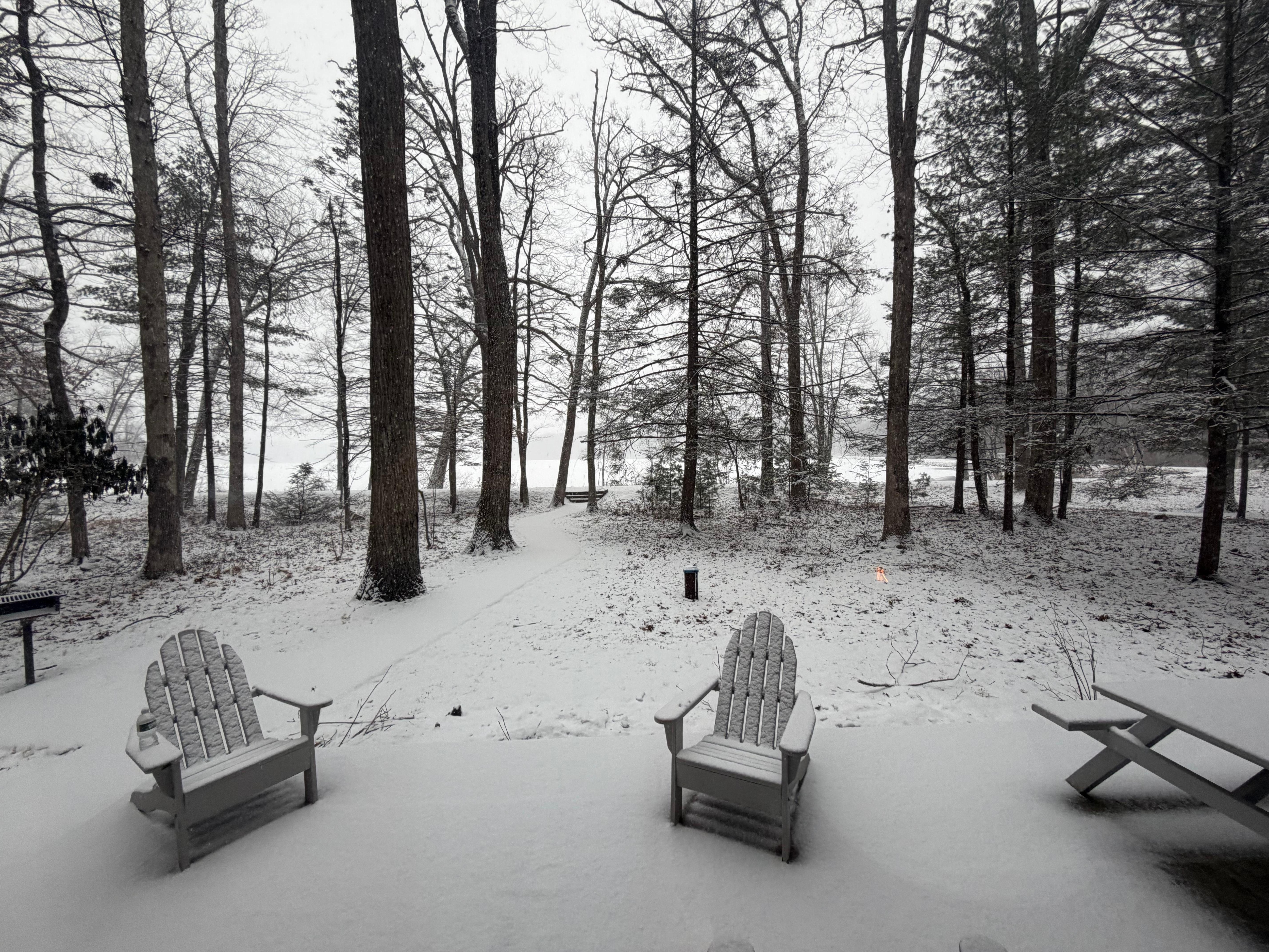 Snow covered patio- breathtaking! 