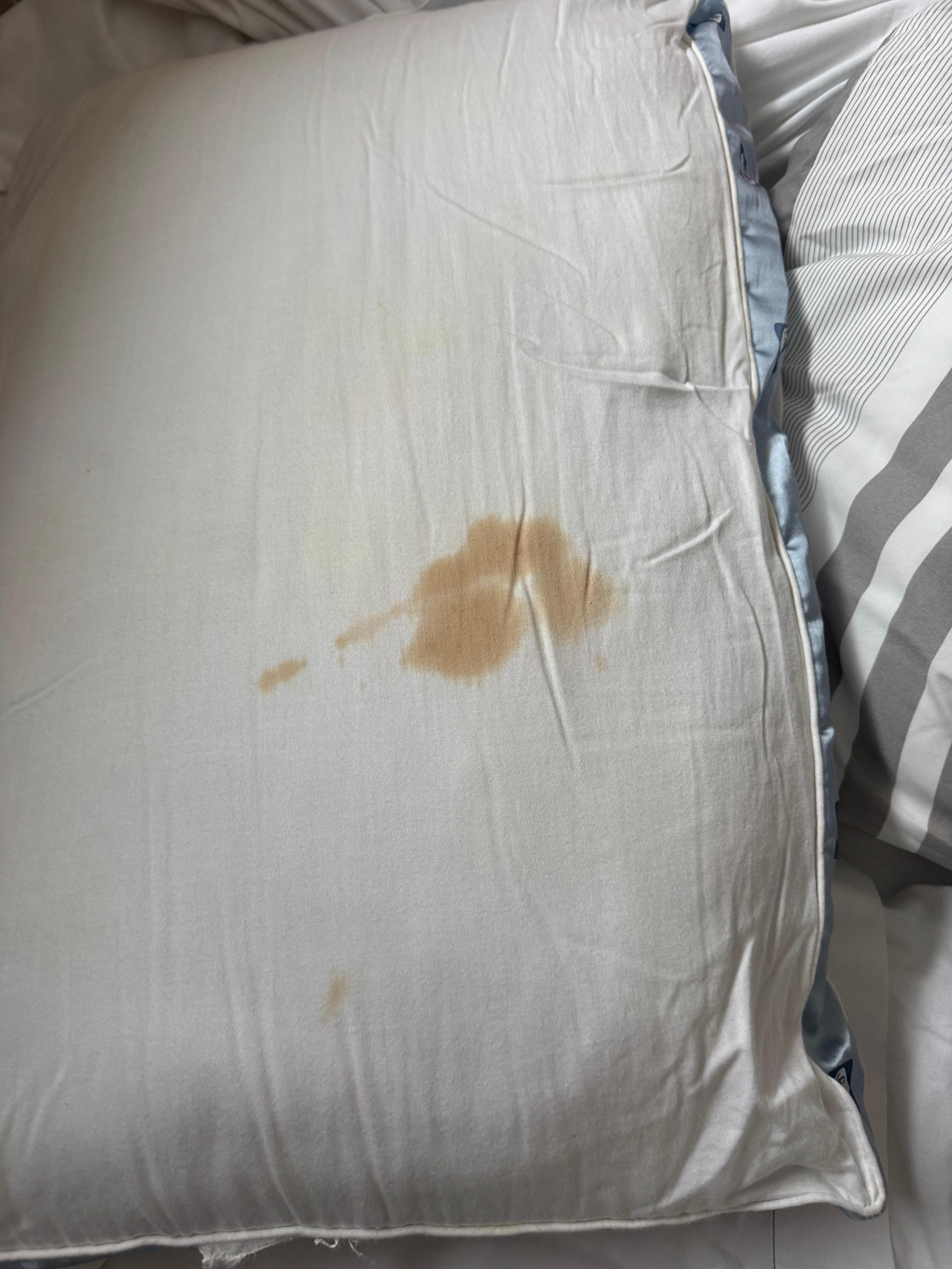 Stain in bedroom pillow
