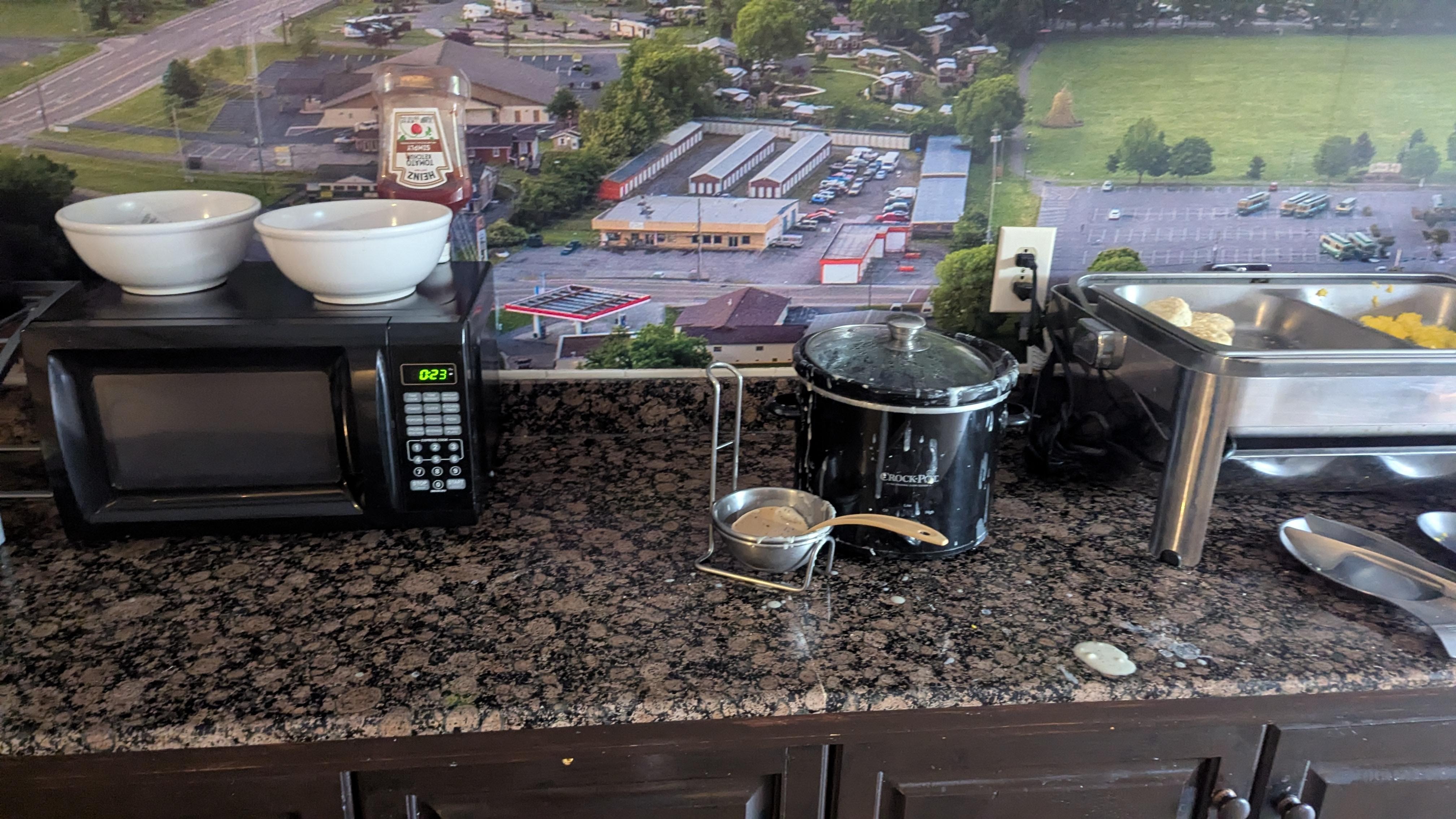 They just leave the breakfast mess out, they don't clean it up.