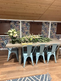 Perfect place to get flowers ready for our rehearsal luncheon.