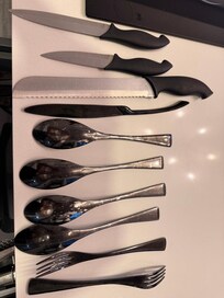 Note all the paint peeling off silverware