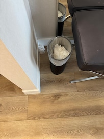 Dirty diapers and baby wipes left from prior