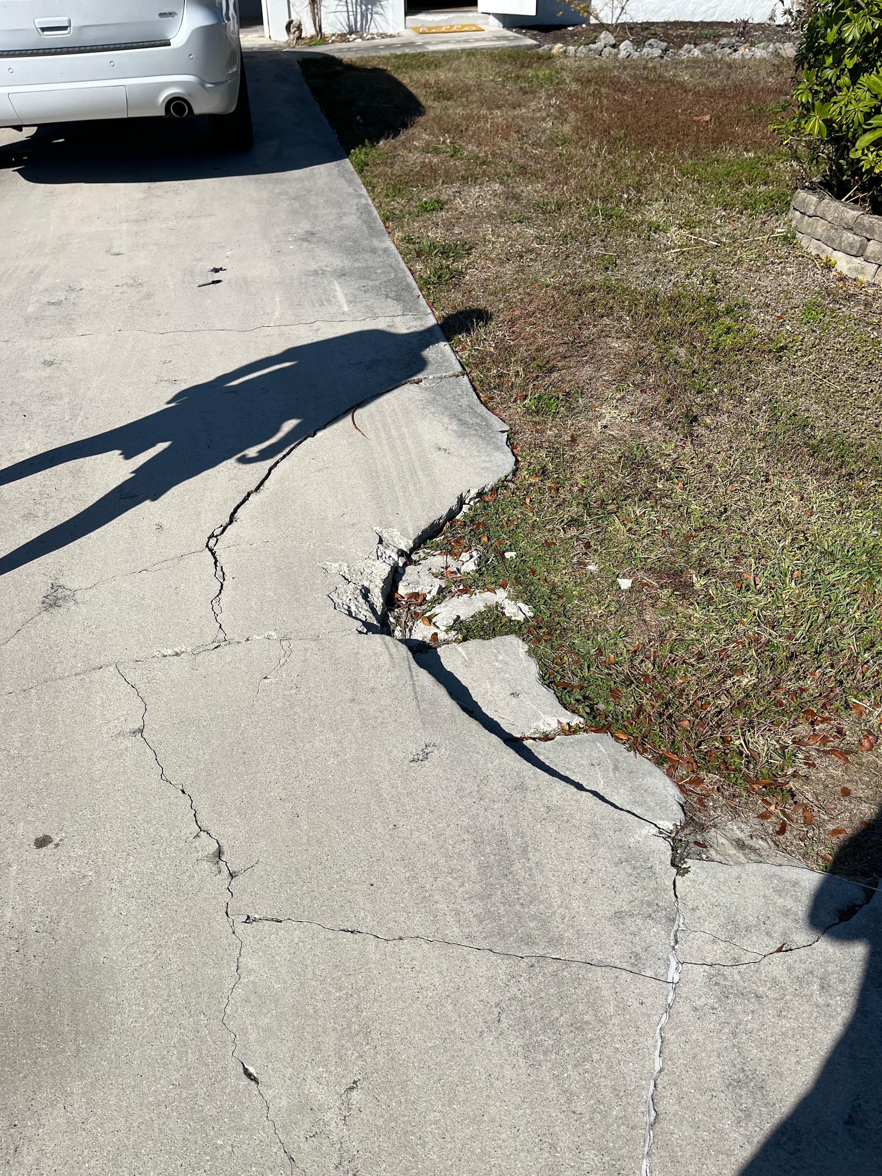 Broken driveway