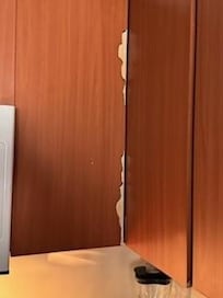 Cabinets chipped