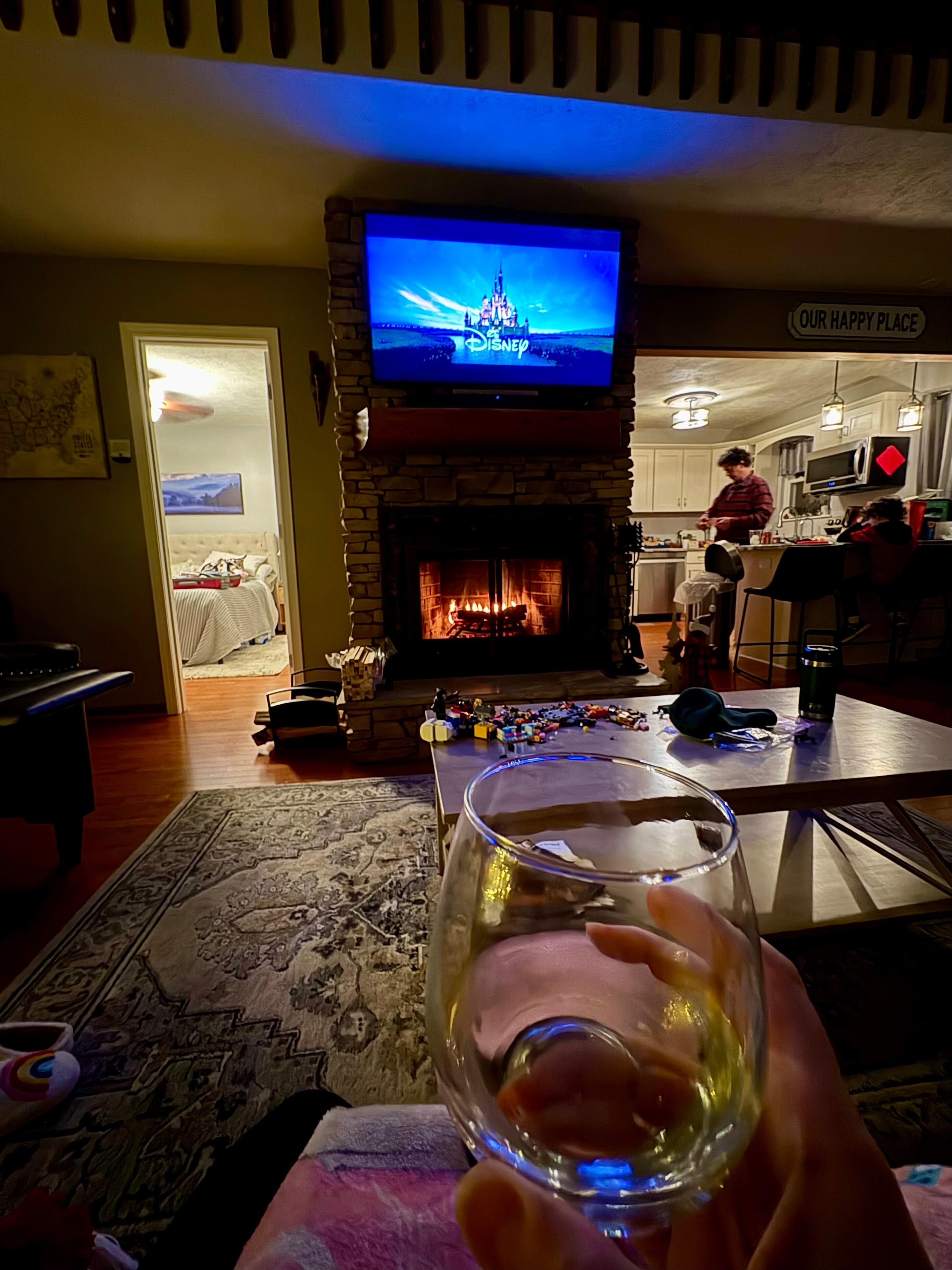 We loved relaxing by the fireplace!