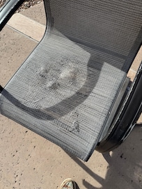 Outside chairs worn out.