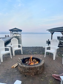 Loved having a fire right on the water!