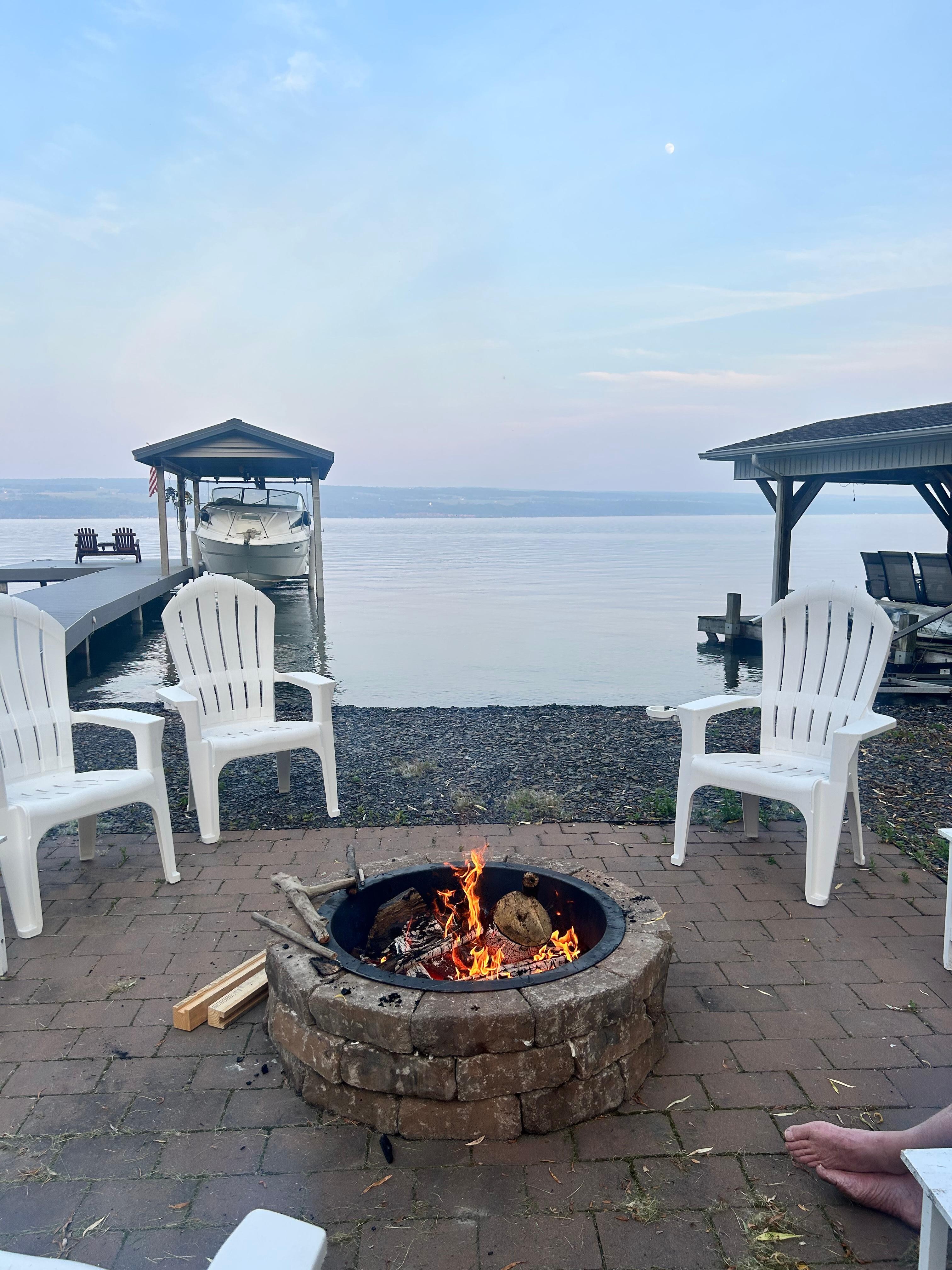 Loved having a fire right on the water!