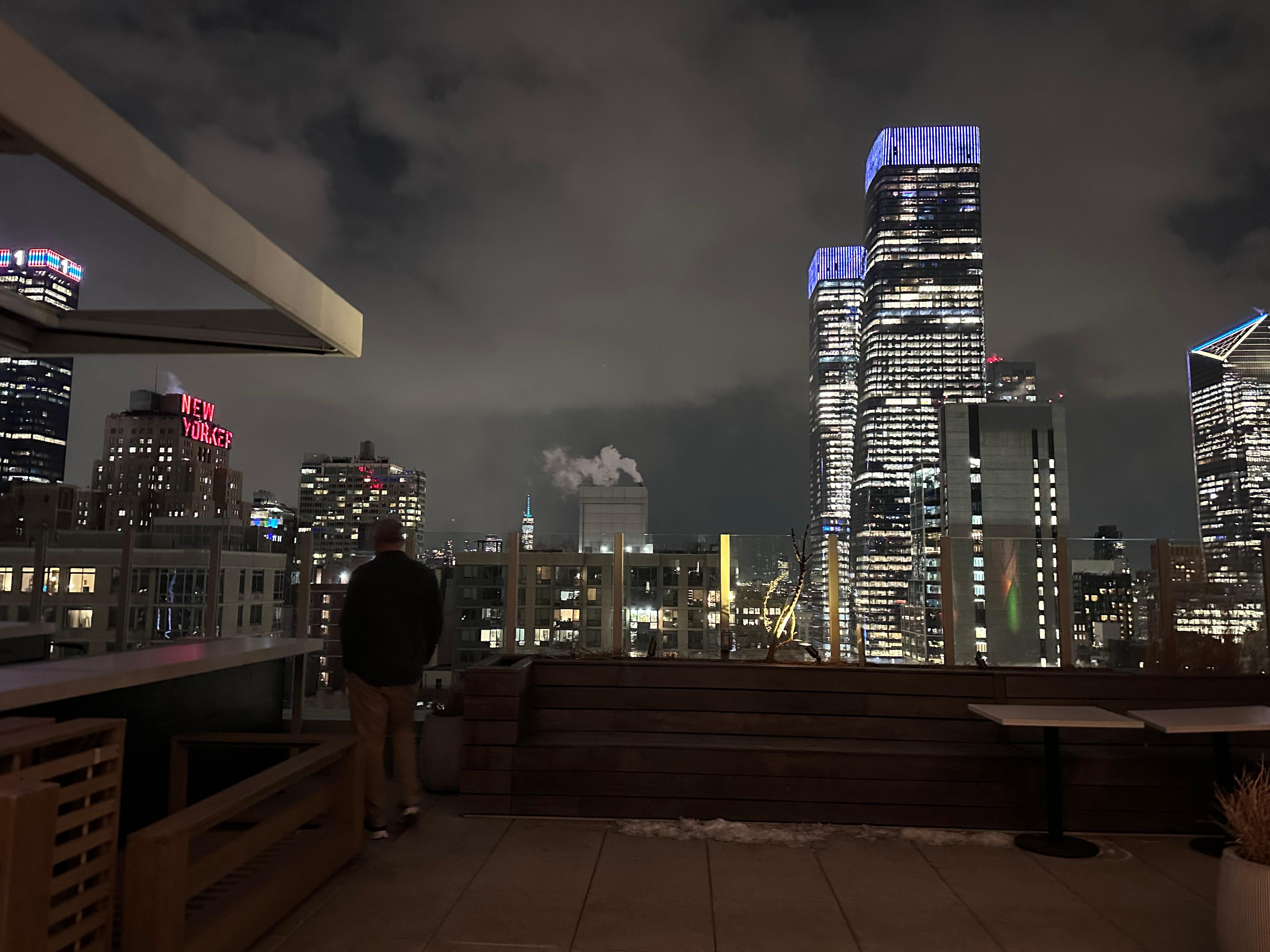 View of Hudson Yards and “the Edge” from the terrace