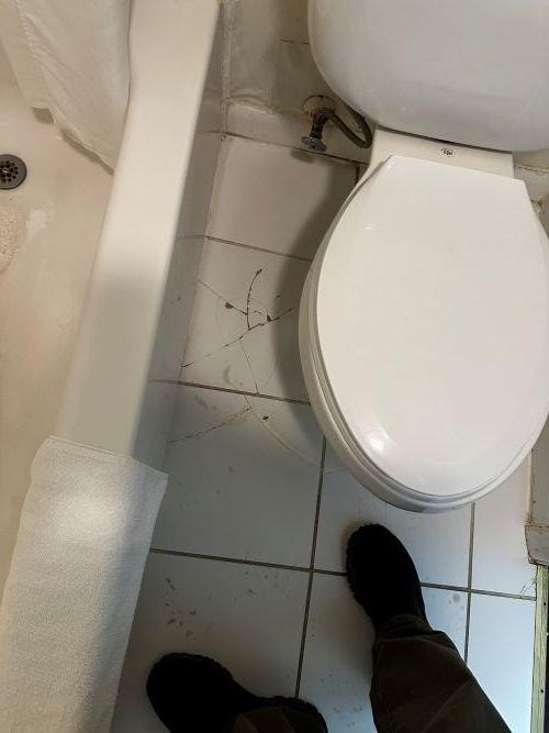 Dirty Bathroom/Broken Tile