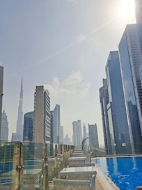 View from swimming pool in day time