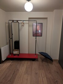 Hallway with clothes rail