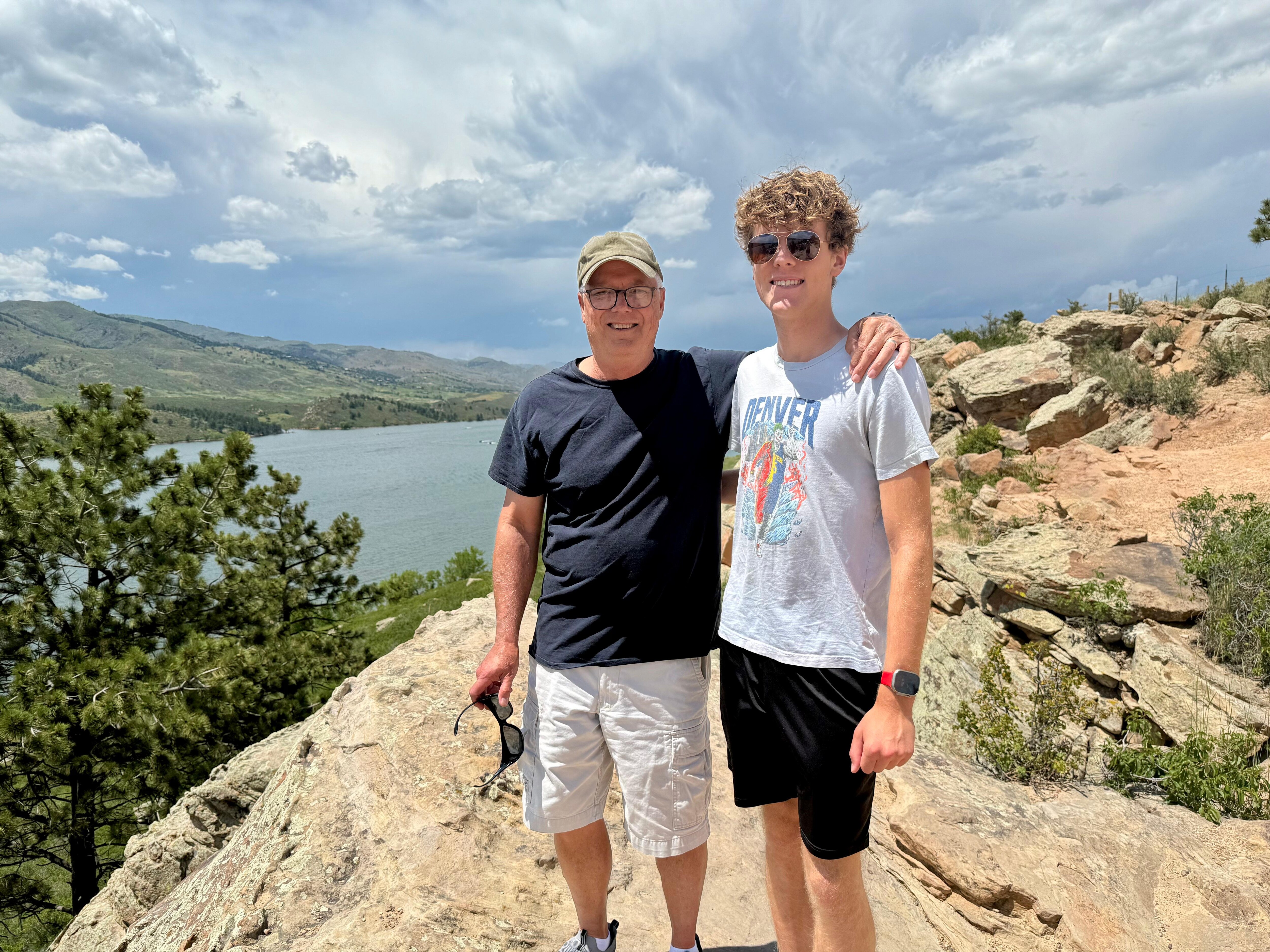 Handsome grandson with his Grandpa.