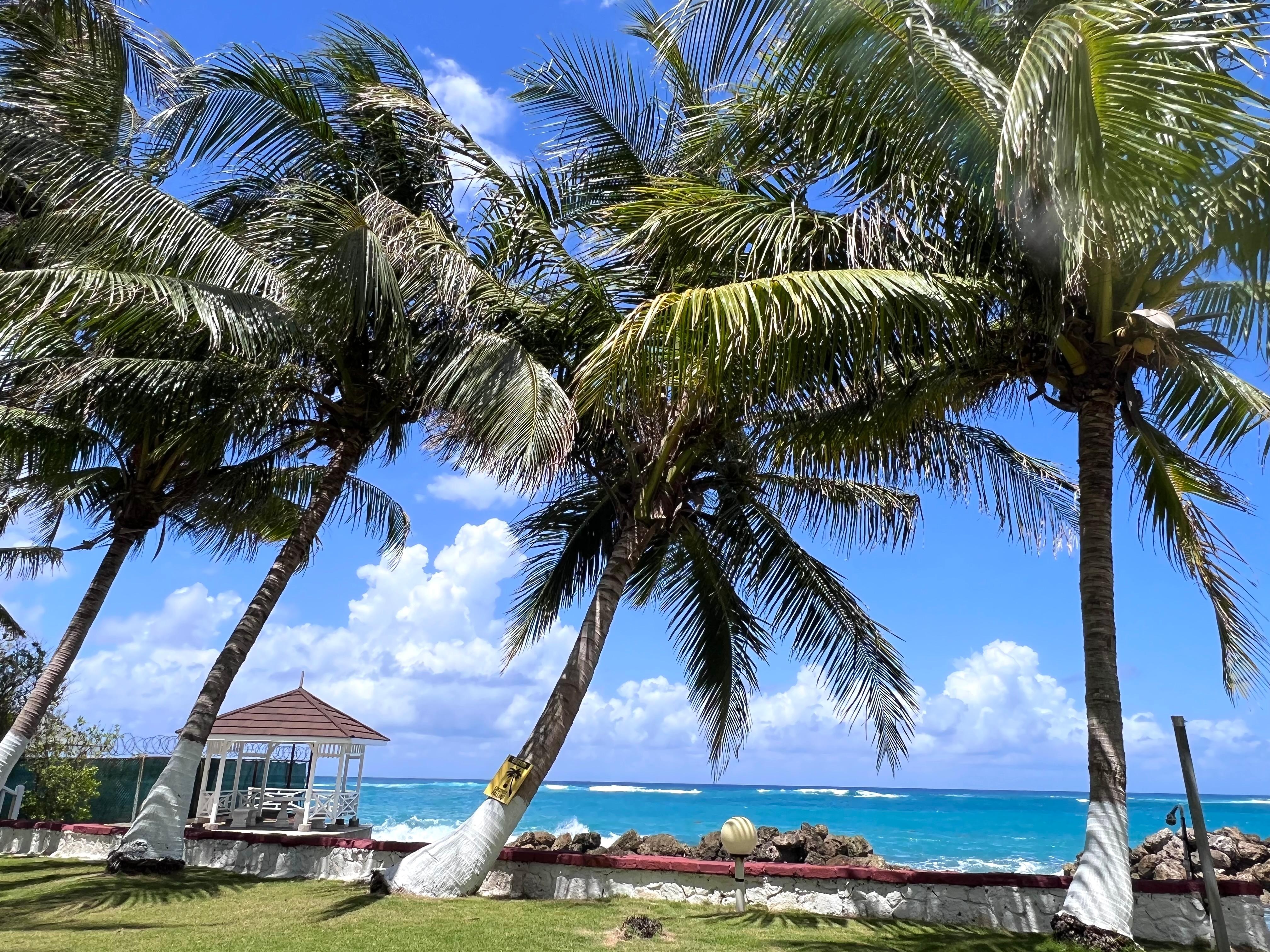 View of gazebo and ocean