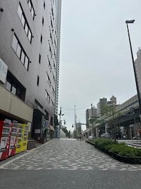 Front of hotel sidewalk