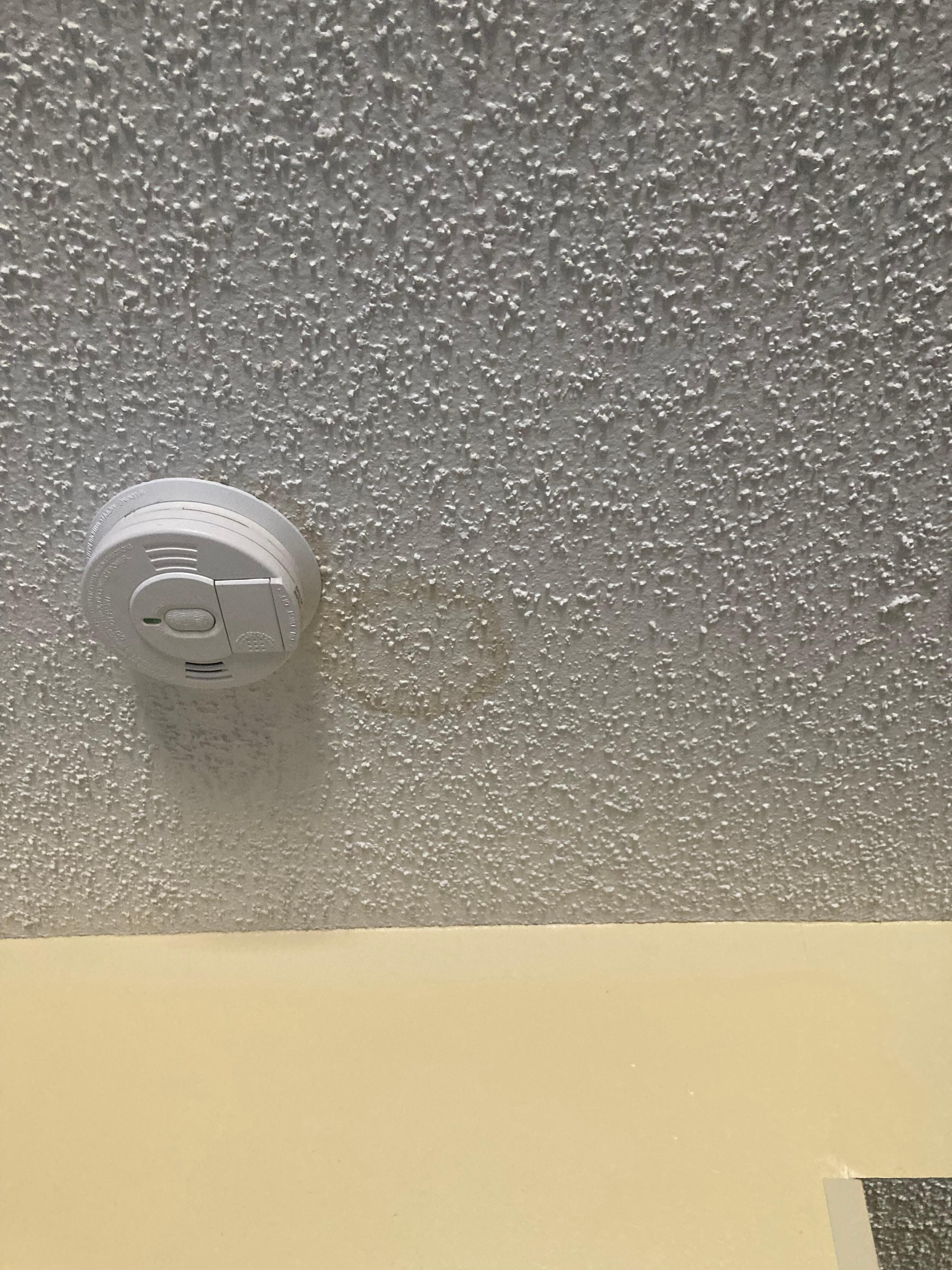 Water ring around the fire detector.