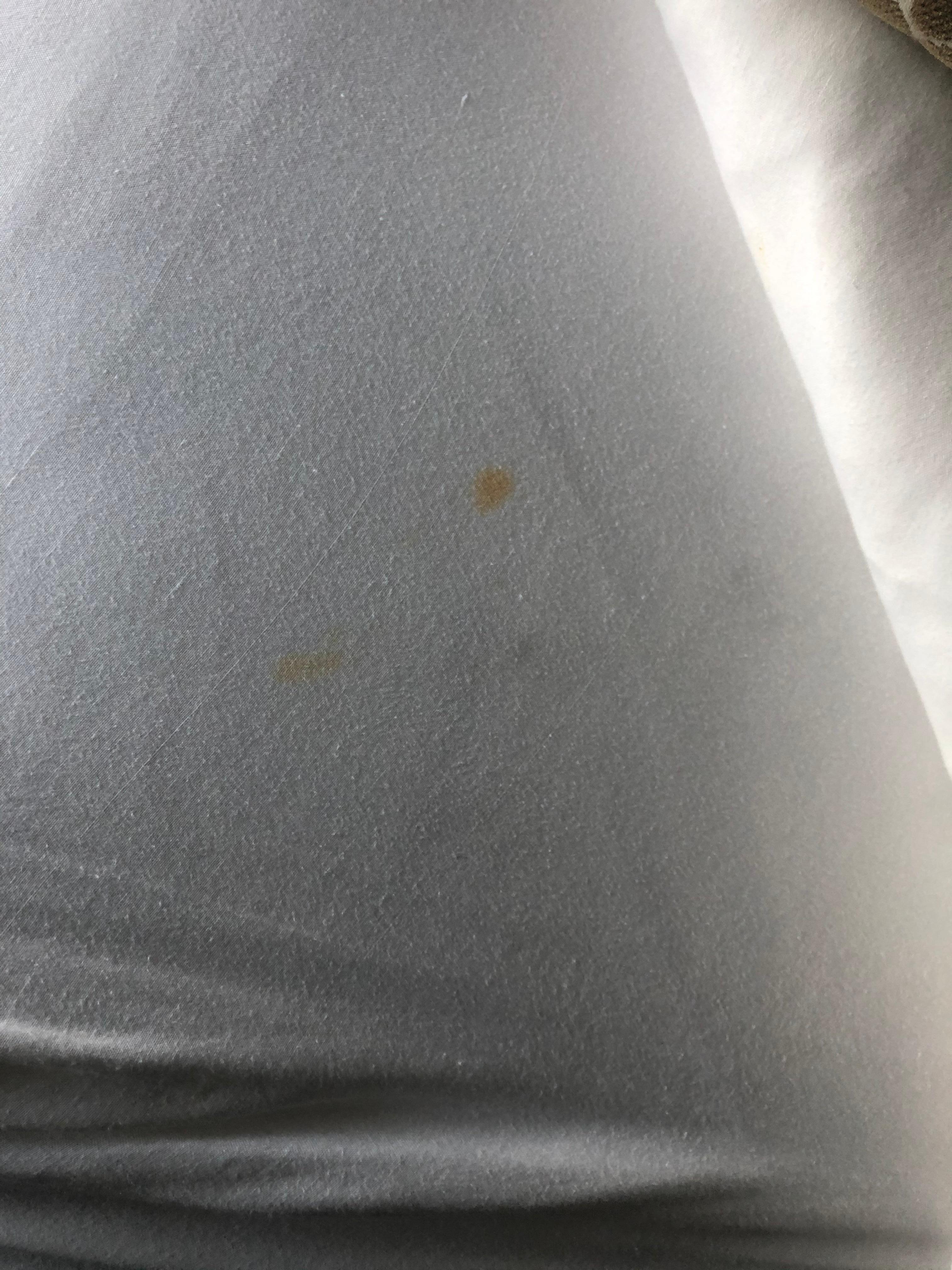 Dirty marks on the white sheets 