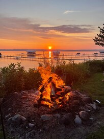 Fire pit at sunset