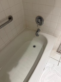 Standing water in the tub