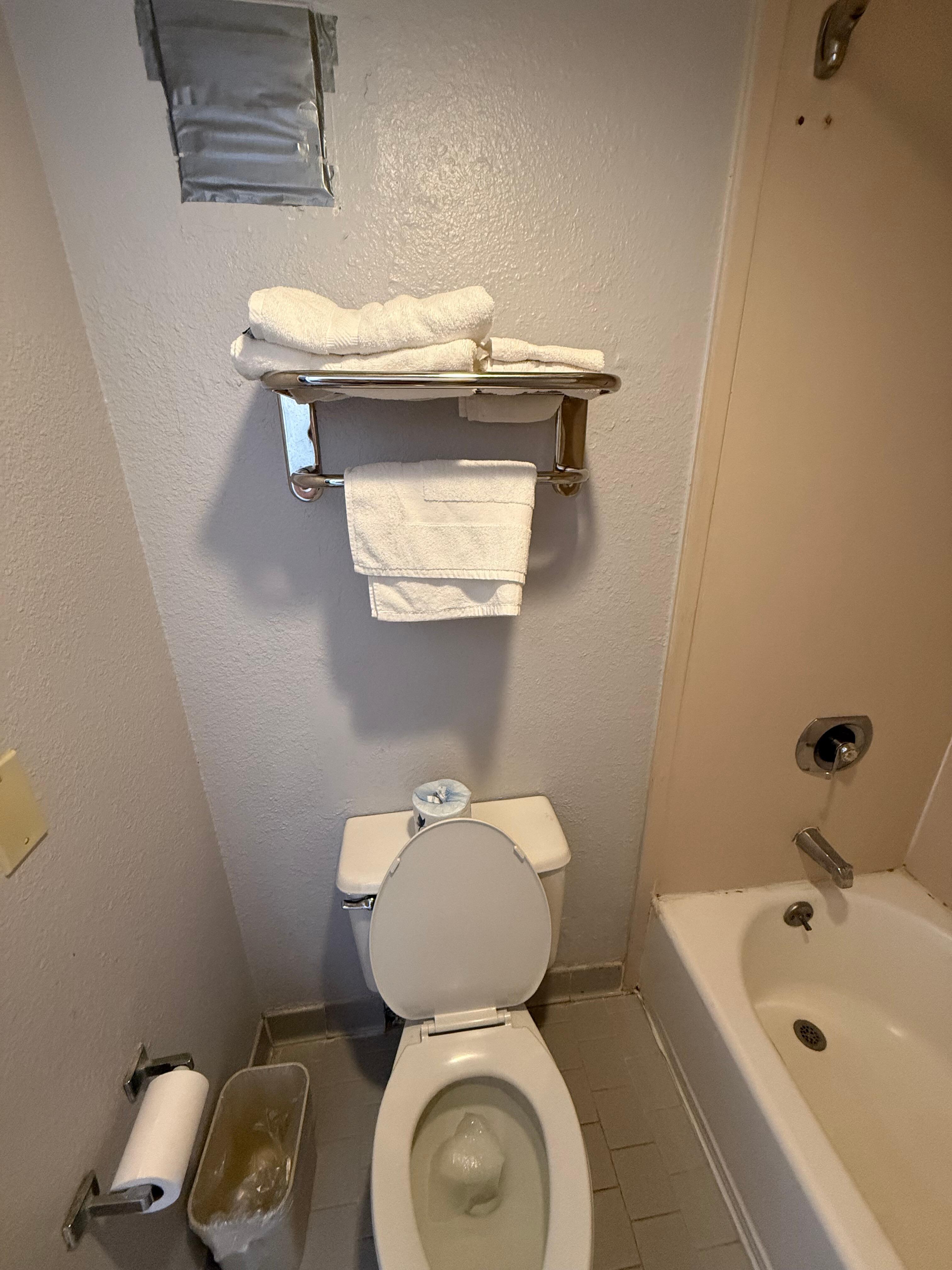 No ventilation in bathroom.  Toilet wouldn’t even flush tissue down.  