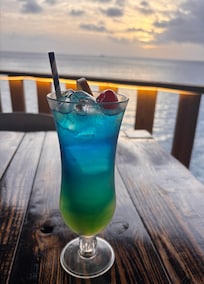 Grabbing a sunset drink at Playa Forte