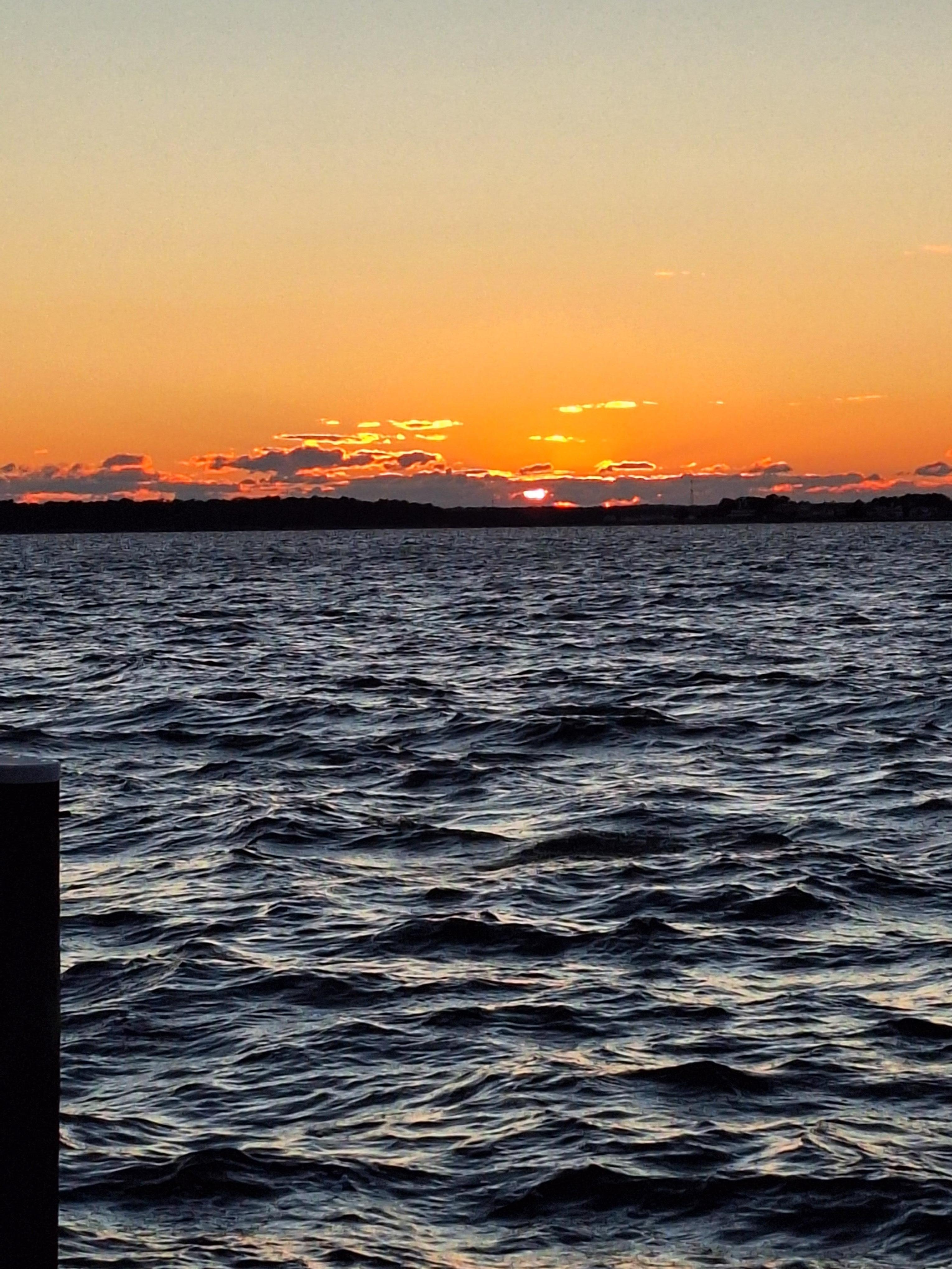A windy, chilly sunset
