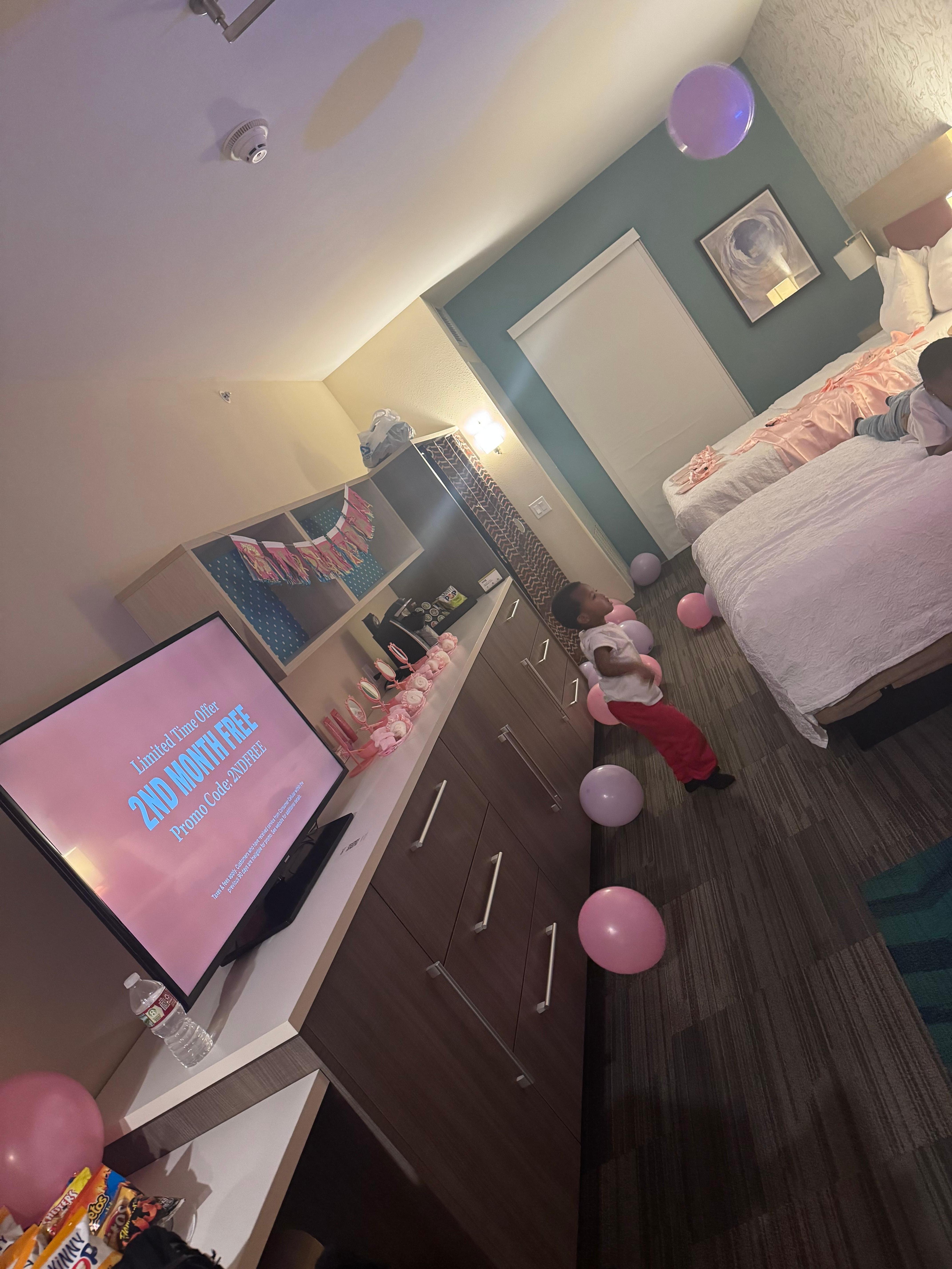 Very nice, clean room. 