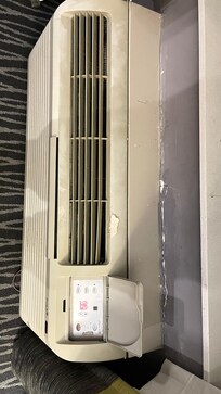 The AC unit, it works but the state of it.
