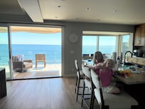 Enjoying every meal with the doors open. We did have to add painters tape for the two year old, who would otherwise walk into the door when closed :)