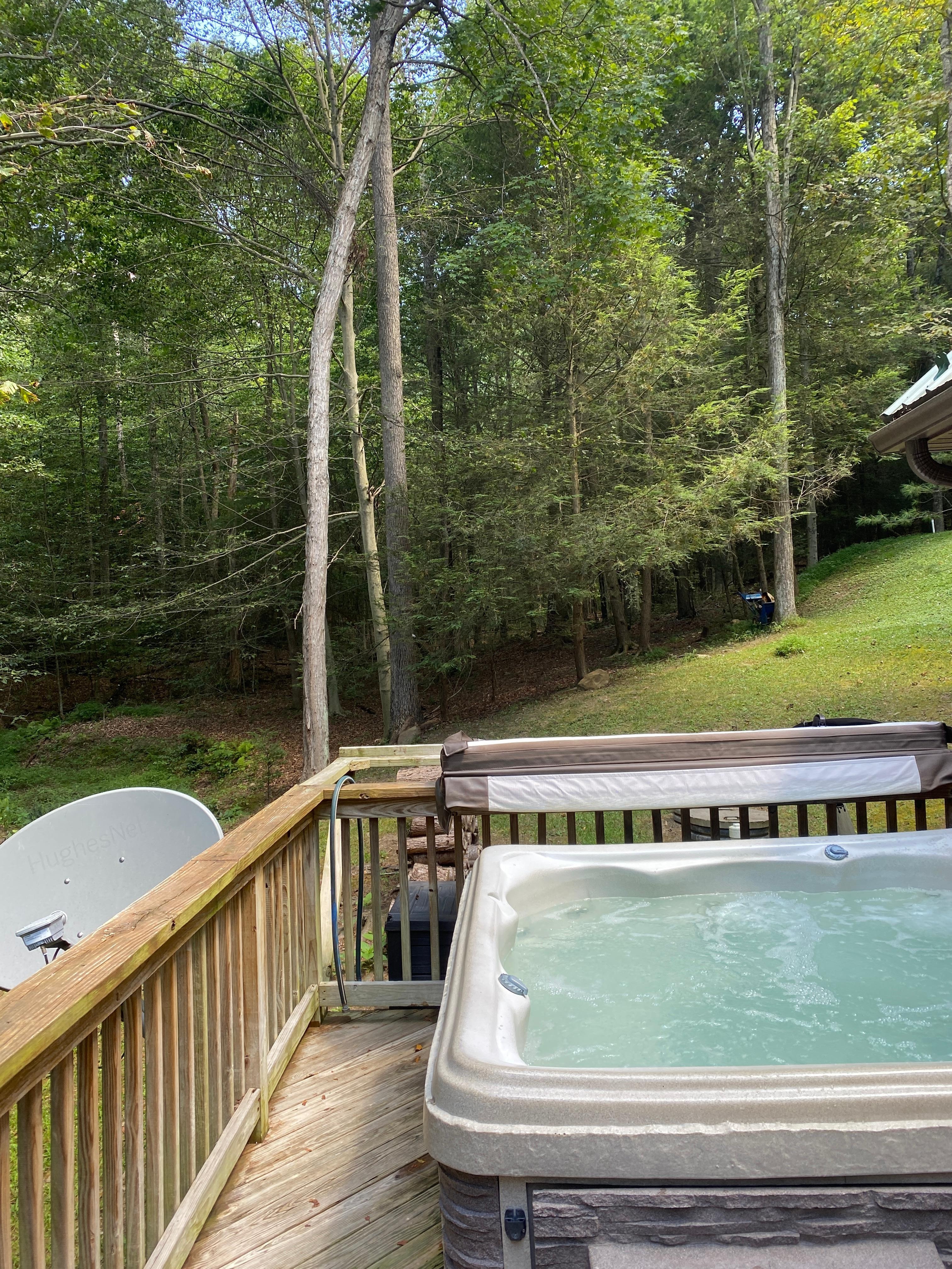 Beautiful, private views from the hot tub. 