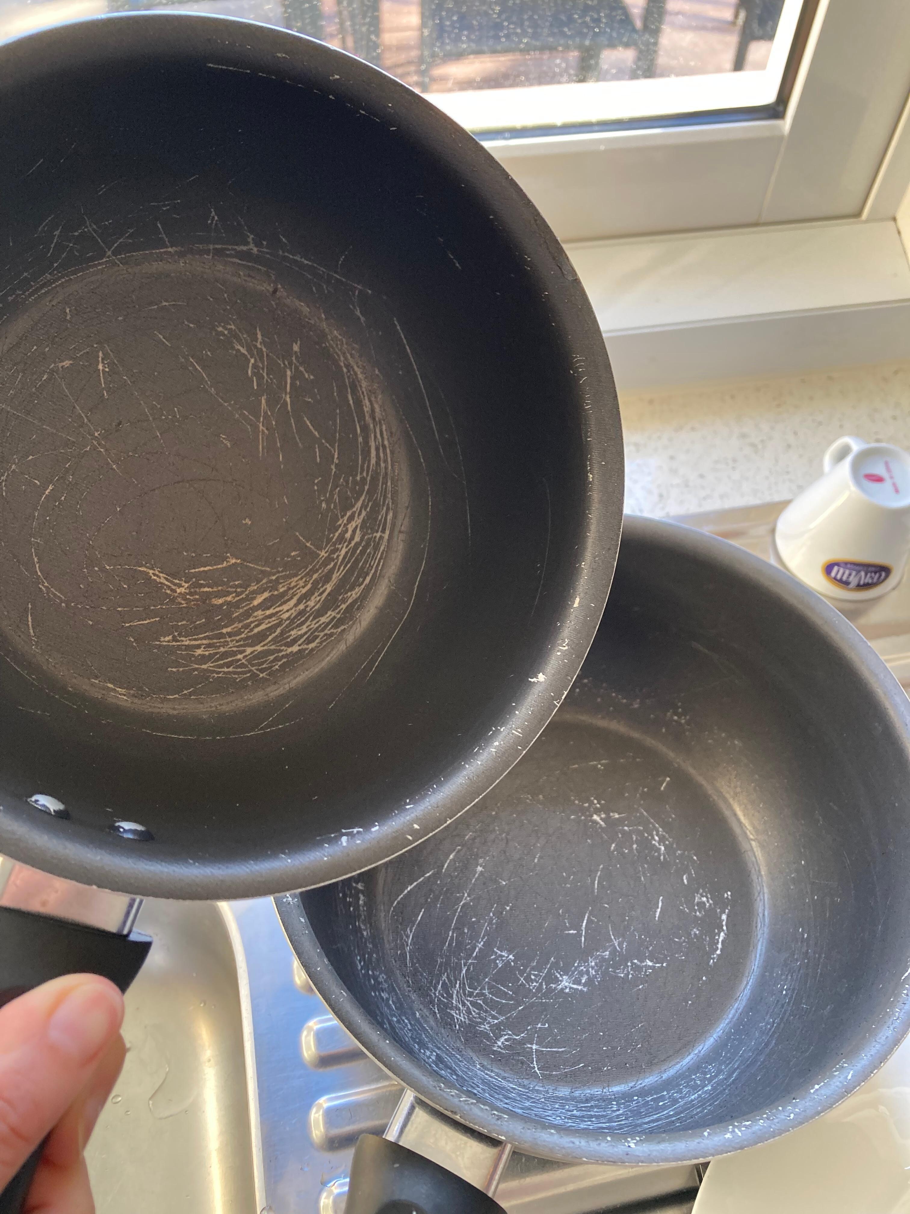Non-stick cookware that is not safe for use.