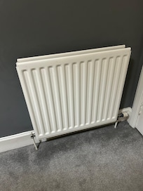 Radiant heater that we had to figure out and unfortunately had a shock when contacted with it was hot.