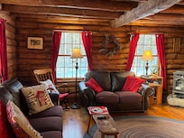 Lots of space in living area warmed by pellet stove or propane heater.